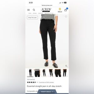 J. Crew Essential Straight Black Jeans, Size 29